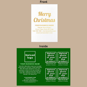 Grönt affärsmärke på julfolie kort