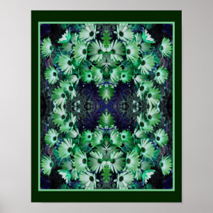 Grönt African Daisy Flowers Abstrakt Poster