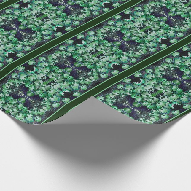 Grönt African Daisy Flowers Personlig Presentpapper (Hörn)