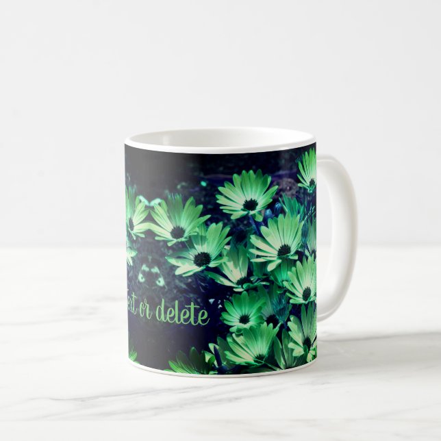 Grönt Afrikas Daisy Flower Art Personlig Kaffemugg (Framsida höger)