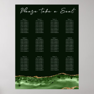 Grönt Agate Bröllop-sätesdiagram Poster