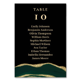 Grönt agate gemstone Black Bord Card Bordsnummer