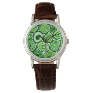 Grönt agate mönster armbandsur