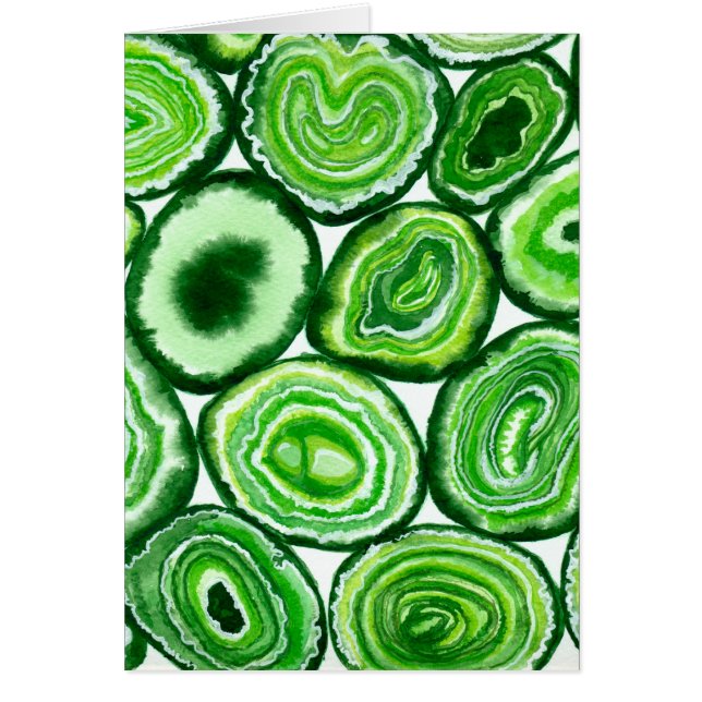 Grönt agate mönster hälsningskort (Framsidan)