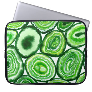 Grönt agate mönster laptop fodral
