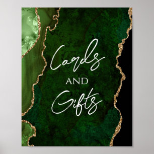 Grönt Agate Wedding Gifts-signatur Poster