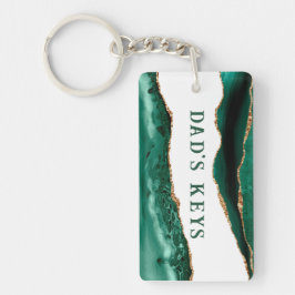 Grönt Agera med Guld Glitter Kant Pappa Nycklar