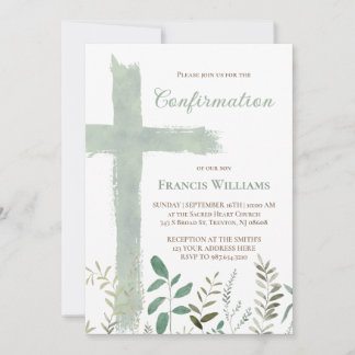 grönt akrylfärg kors bekräftelse inbjudningar