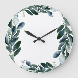 Grönt akvarell grönska blad botanisk rustik stor klocka