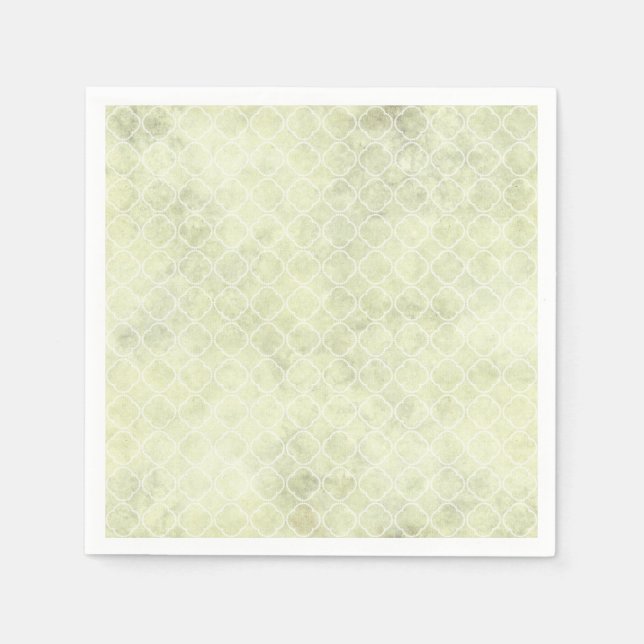 Grönt akvariefärgsabstrakt pastell pappersservett (Framsidan)
