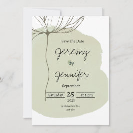 Grönt akvarisminnesmärke minimalistiskt Enkelt Inbjudningar