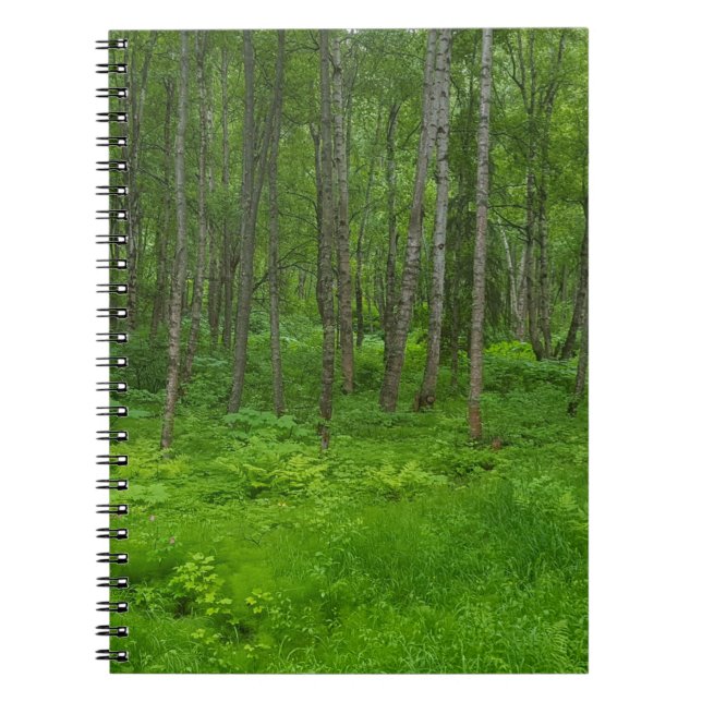 Grönt Alaska Summer Forest Äventyr Notebook Anteckningsbok (Framsidan)