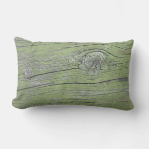 Grönt Åldras Woodgrain Timber Plank Lumbarkudde