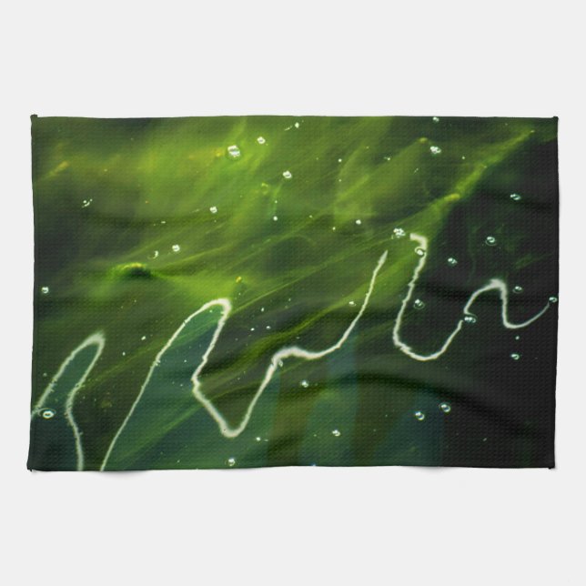 Grönt Algae och Vatten ktcnm Kökshandduk (Horisontell)