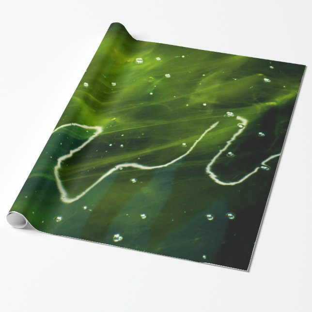Grönt Algae och Vatten wpcna Presentpapper (Utrullad)