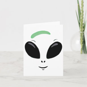 Grönt Alien Ansikte Halloween Costume Kort