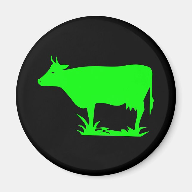 Grönt Alien Cow Magnet (Framsidan)