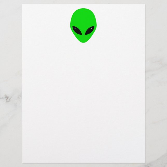 Grönt Alien Head (Framsida)