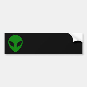 Grönt Alien Head Bildekal