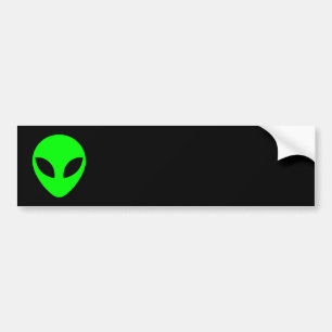 Grönt Alien Head Bildekal