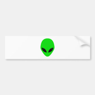 Grönt Alien Head Bildekal