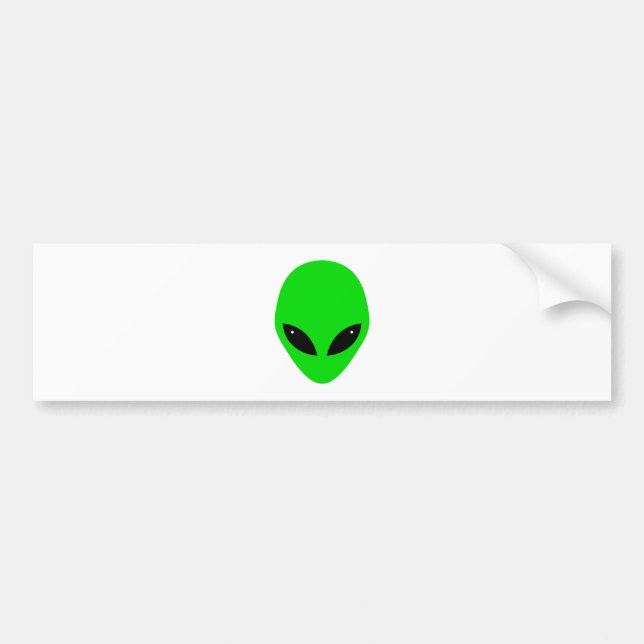Grönt Alien Head Bildekal (Framsidan)