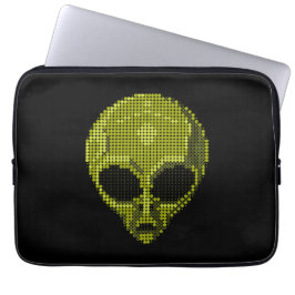 Grönt Alien Head Geek Laptop sleeve