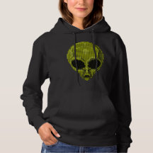 Grönt Alien Head Hoodie