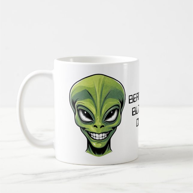 Grönt Alien Head Kaffemugg (Vänster)