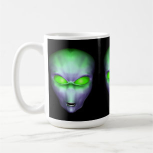 Grönt Alien Head Kaffemugg