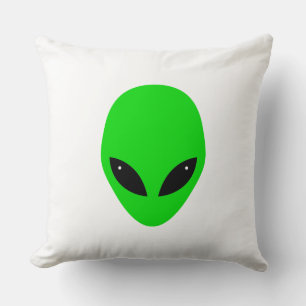 Grönt Alien Head Kudde