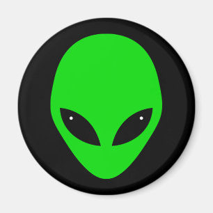 Grönt Alien Head Magnet