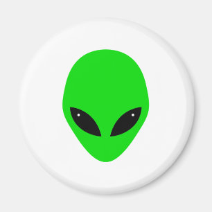 Grönt Alien Head Magnet