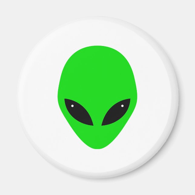 Grönt Alien Head Magnet (Framsidan)