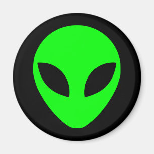 Grönt Alien Head Magnet