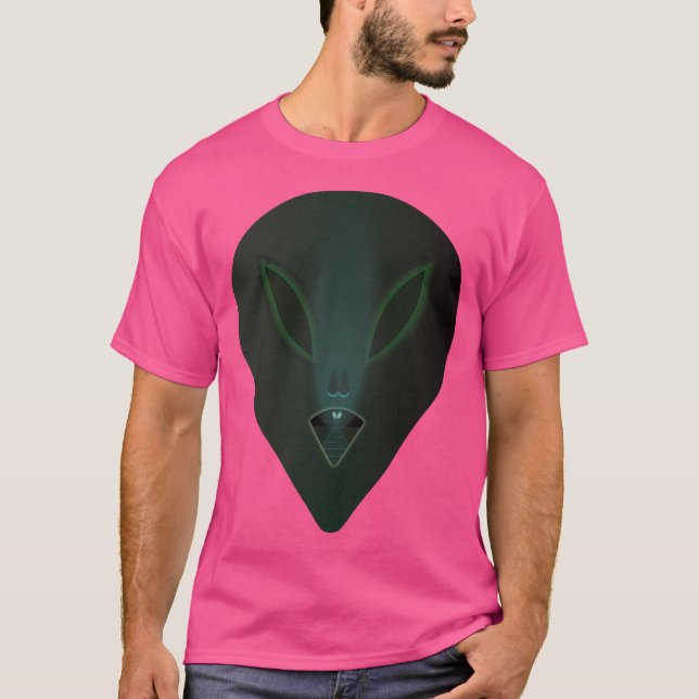 Grönt Alien Head med Alien Inside T Shirt (Framsida)