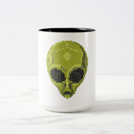 Grönt Alien Head Mugg