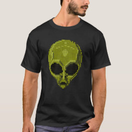 Grönt Alien Head T-Shirt - Futuristiska & Cosmic S