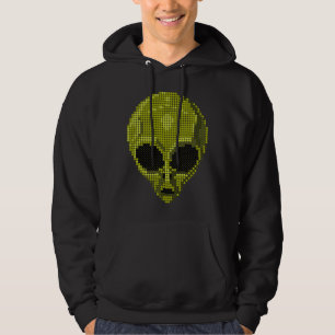 Grönt Alien Head T-Shirt Hoodie