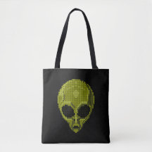 Grönt Alien Head Tote