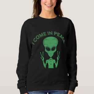 Grönt Alien I Kom in Peace Extraterrestrial UFO T Shirt