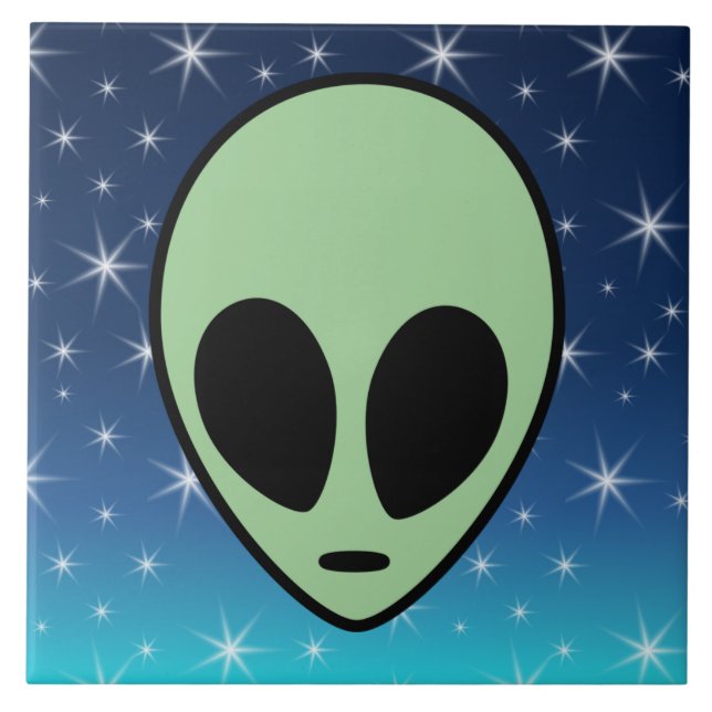 Grönt Alien Kakelplatta (Framsidan)