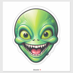 Grönt Alien Klistermärken