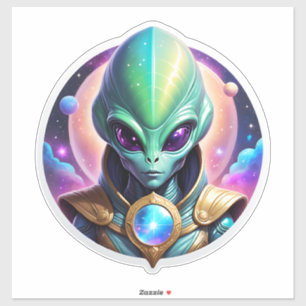 Grönt Alien Klistermärken