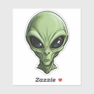 Grönt Alien Klistermärken
