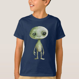 Grönt Alien Martian Funny Boy's Shirt T Shirt