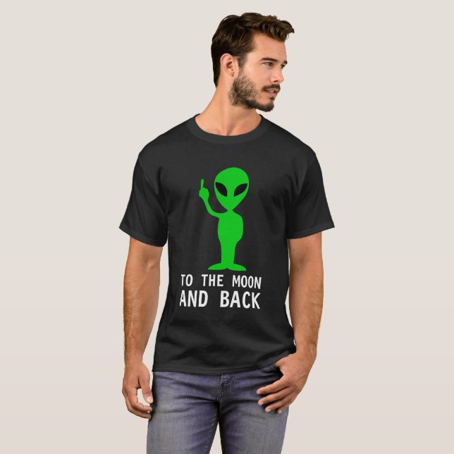 Grönt Alien salute lustigt anpassade Tee Shirt (Hel framsida)