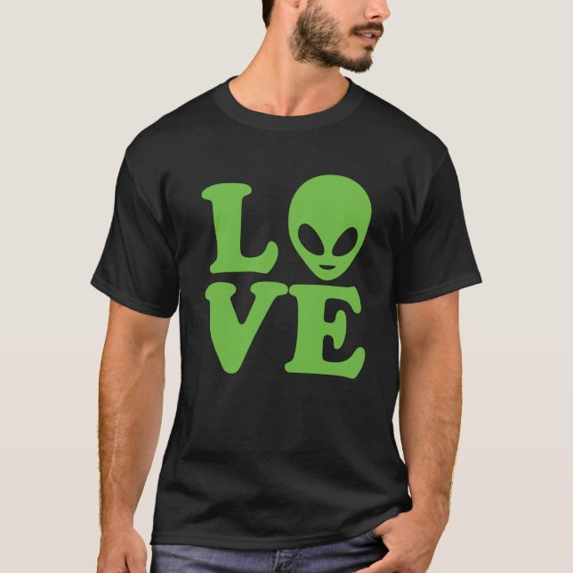 Grönt Alien T Shirt (Framsida)