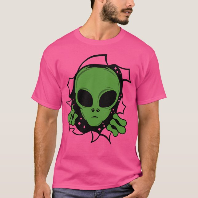 Grönt Alien T Shirt (Framsida)