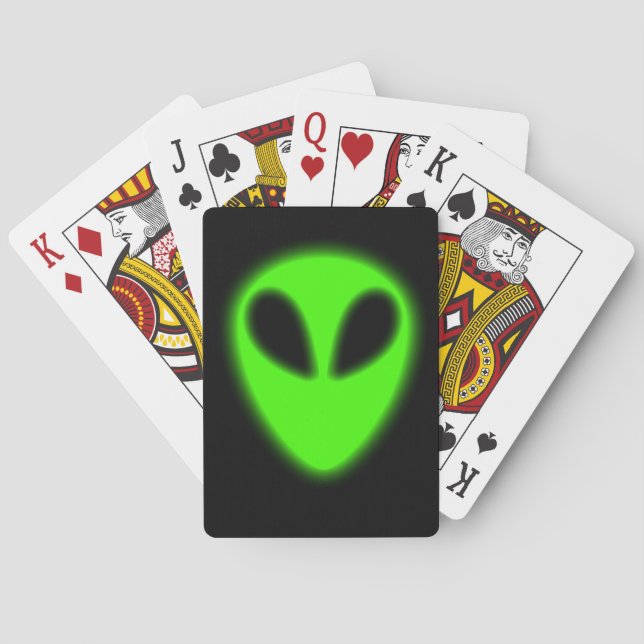 Grönt: Alien-uppspelningskort Spel Kort (Baksidan)